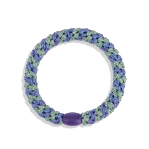 kknekki hair tie - purple green glitter stripe