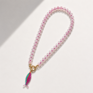 swimmer fish necklace - rose