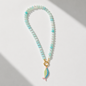swimmer fish necklace - turquoise